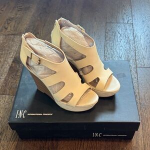 INC International Concepts Women's Tan Wedge Sandals